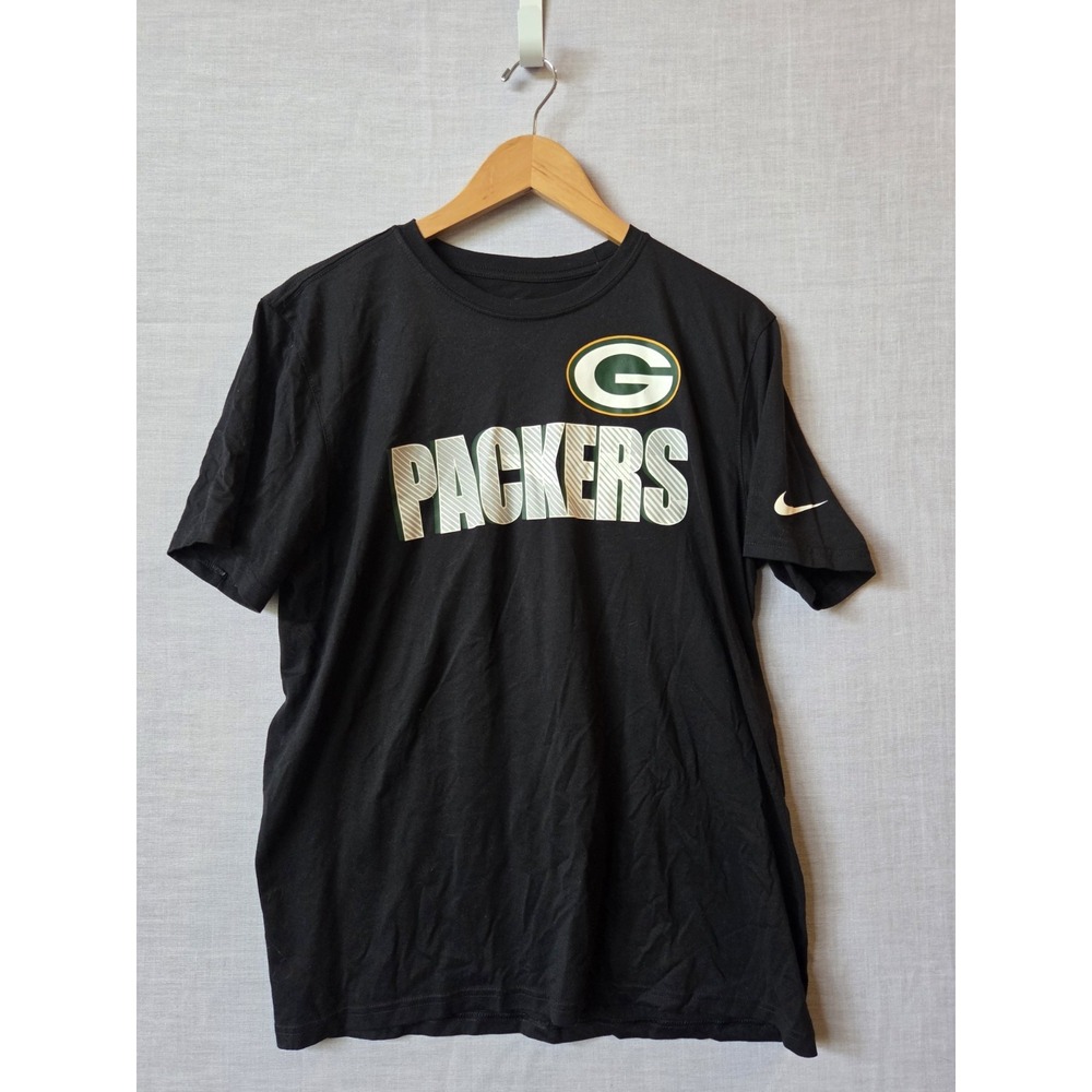 Nike Green Bay Packers NFL Dri-Fit The Nike Tee Shirt Size L Football NFL Black - Picture 7 of 8